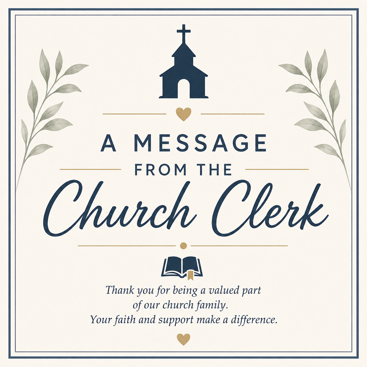 Message from the Church Clerk