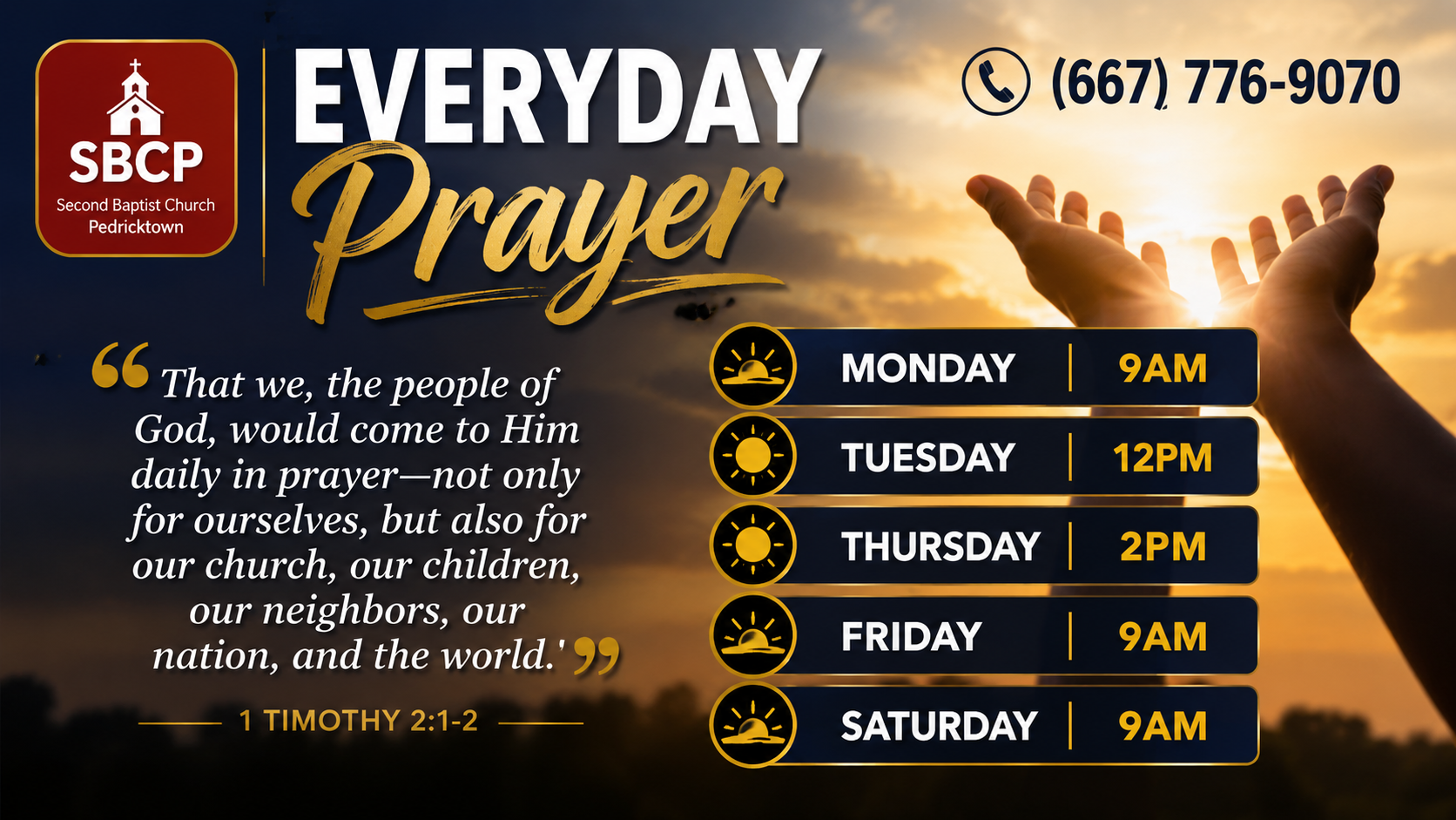 Prayer Every Day ministry flyer